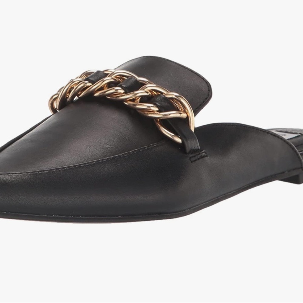 Black Chain Detail Women's Mules